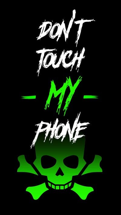 Don't Touch My Phone Skull Warning Wallpaper