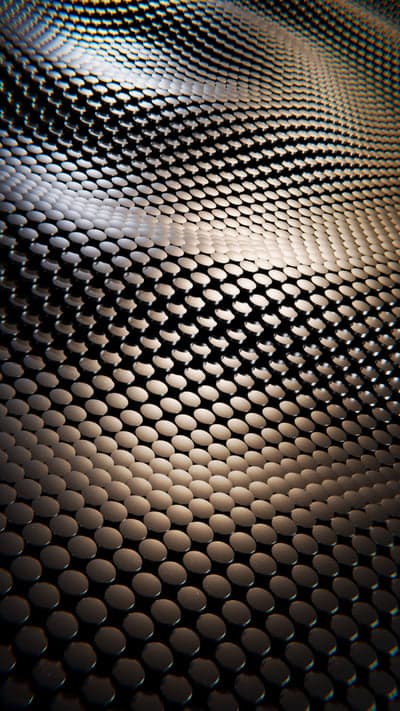 Abstract metallic discs wave pattern background