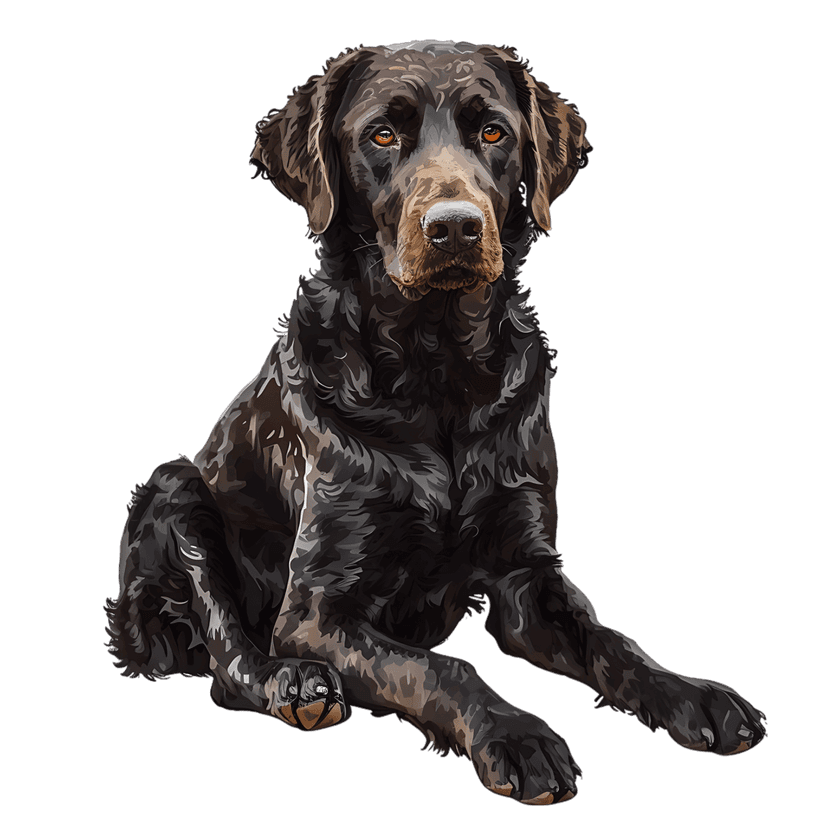 Chocolate Labrador Retriever portrait featuring realistic brown fur textures and amber eyes on a dark background.