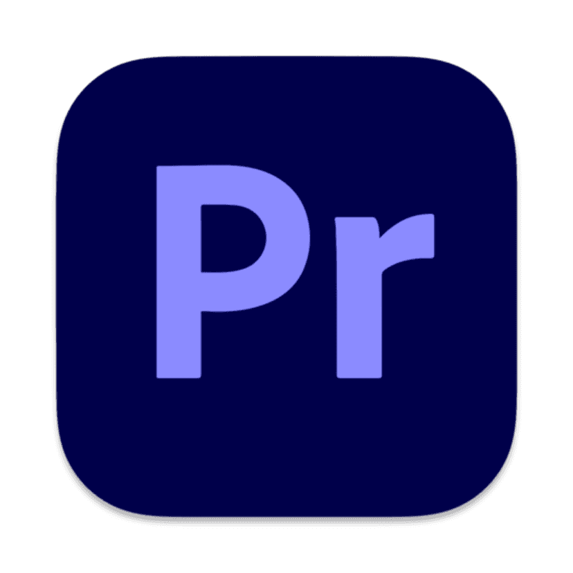 Adobe Premiere Pro software icon featuring a purple squircle with white letters and soft realistic shadows.