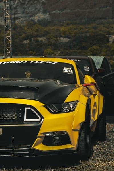 Custom Yellow Ford Mustang Performance Mobile Wallpaper