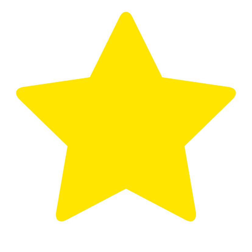 Yellow star illustration featuring geometric blue and white angled strokes on a clean five-pointed shape.