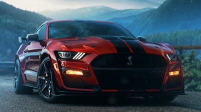 Red Mustang Shelby GT500 Landscape Wallpaper Background