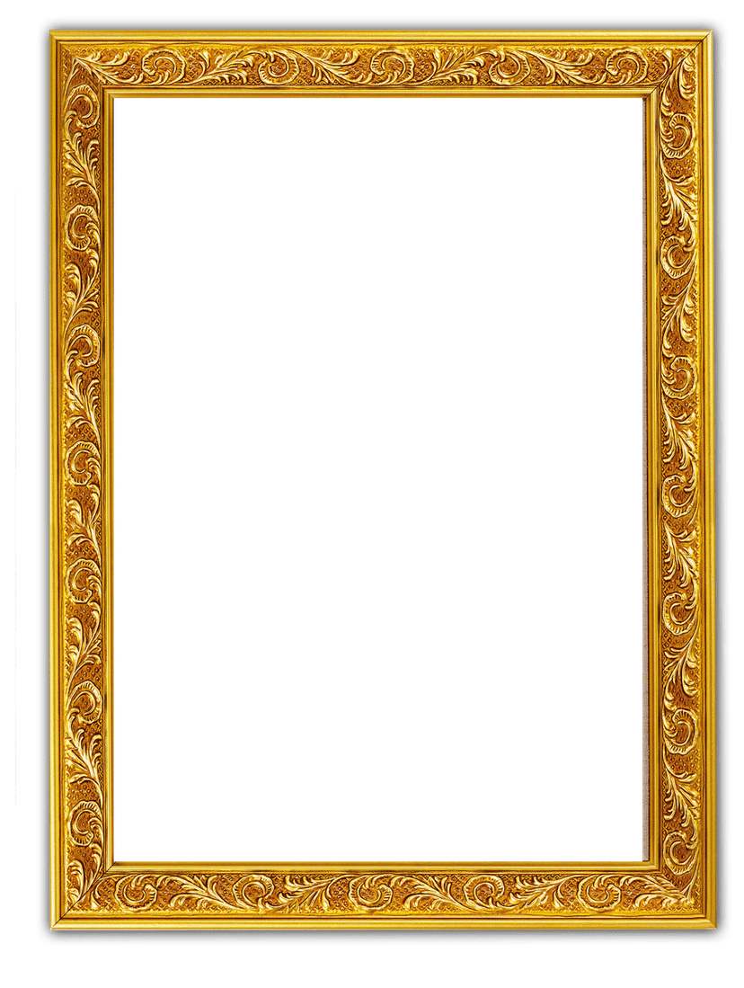 Yellow floral frame featuring gold traditional Chinese motifs and a rectangular film border style.
