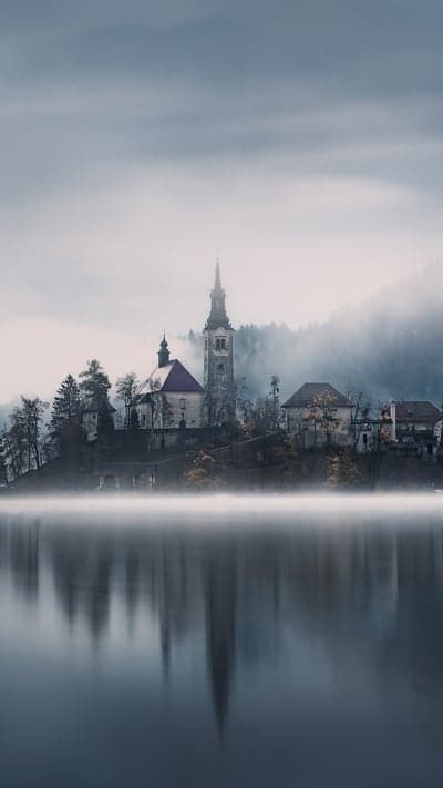 Misty Isle of Bled- A Church Emerges from the Fog