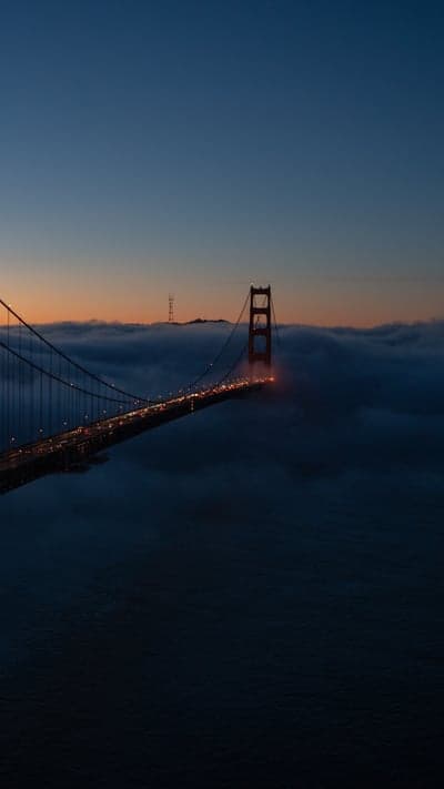 Golden Gate Cloaked - A Twilight View Through the Mist