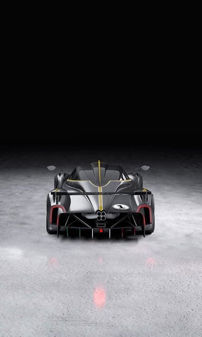 Black and Gold Sports Car Rear Profile Phone Wallpaper