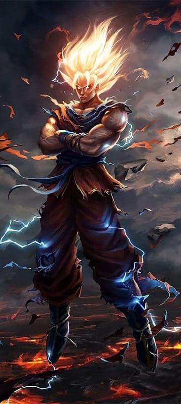 Goku Super Saiyan Power Unleashed in Epic Anime Art