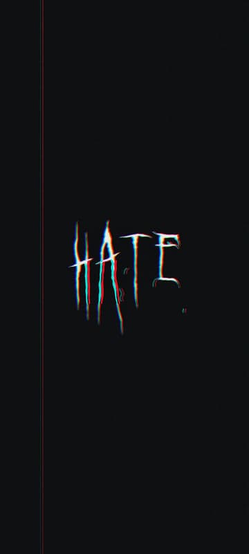 Glitchy Hate Typography on Black Background
