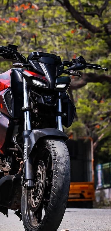 Aggressive Yamaha MT Motorcycle on a Road