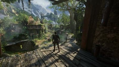 nathan drake,uncharted,game,character,village,castle,nature 