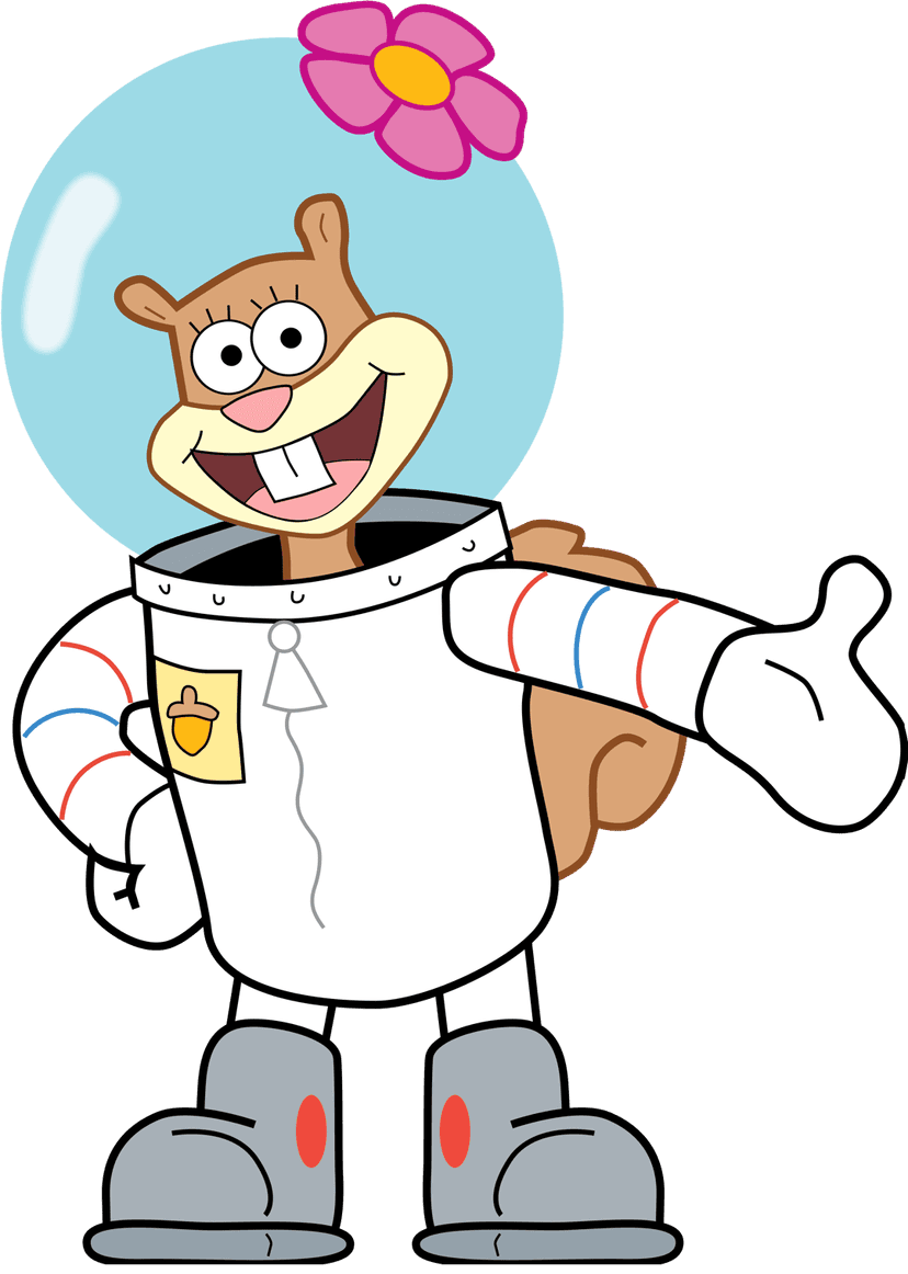 SpongeBob SquarePants characters collection featuring Sandy, Mr. Krabs, and Squidward in a vibrant 2D animated style.