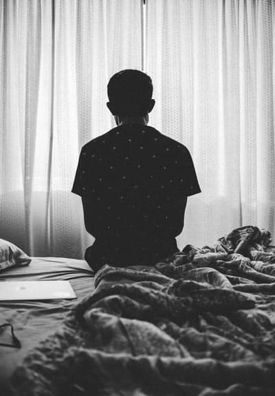 Quiet Contemplation Black and White Phone Wallpaper