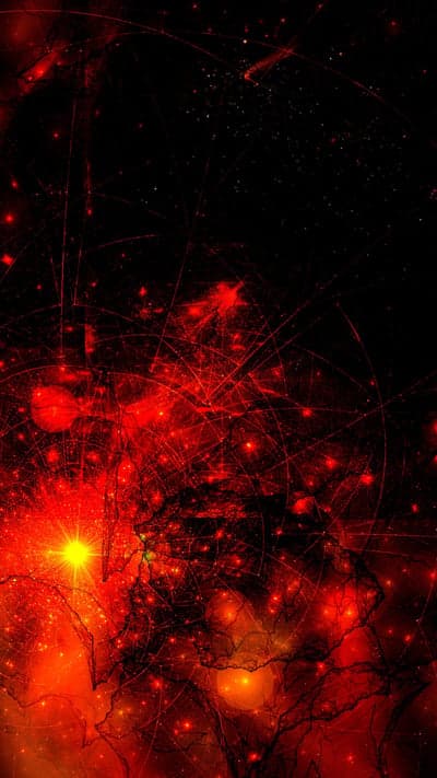 Crimson Cosmic Energy Nebula and Radiant Star Phone Wallpaper