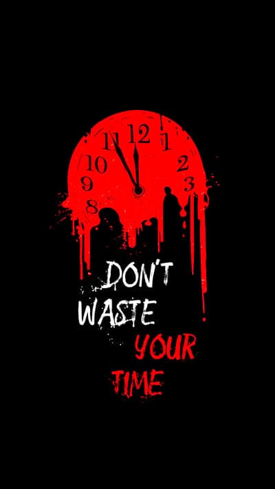 Don't Waste Your Time Red Clock Dripping