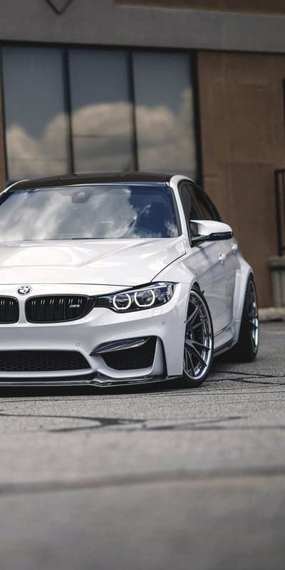 Aggressive White BMW M4 Custom Build Mobile Wallpaper