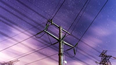 Purple Starry Night Transmission Tower Mobile Wallpaper
