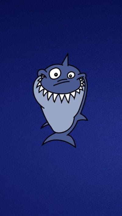 Playful Grinning Shark Cartoon Background for Mobile