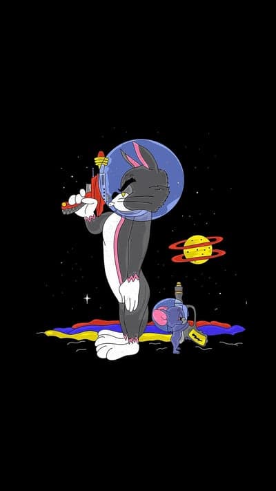 Tom and Jerry in Space with Ray Guns