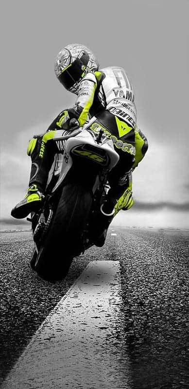 Valentino Rossi in Action: Iconic Motorcycle Racing Shot