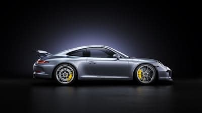 Porsche 911 GT3 Silver Sports Car Desktop Wallpaper