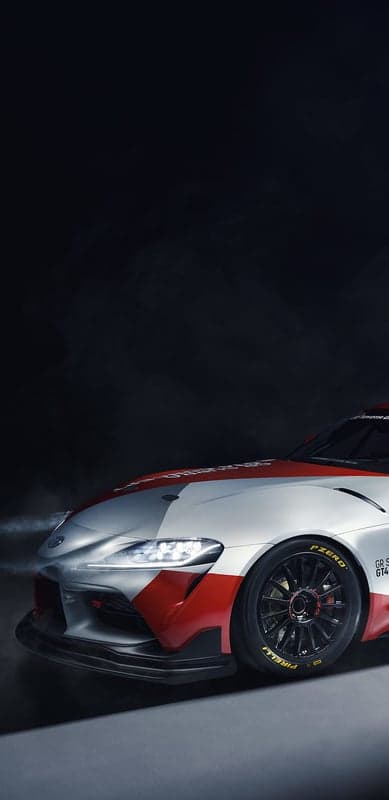 Toyota GR Supra GT4 Race Car Portrait Phone Wallpaper