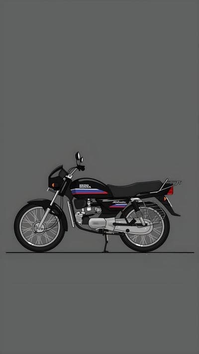 Retro Hero Honda Splendor motorcycle illustration on gray background