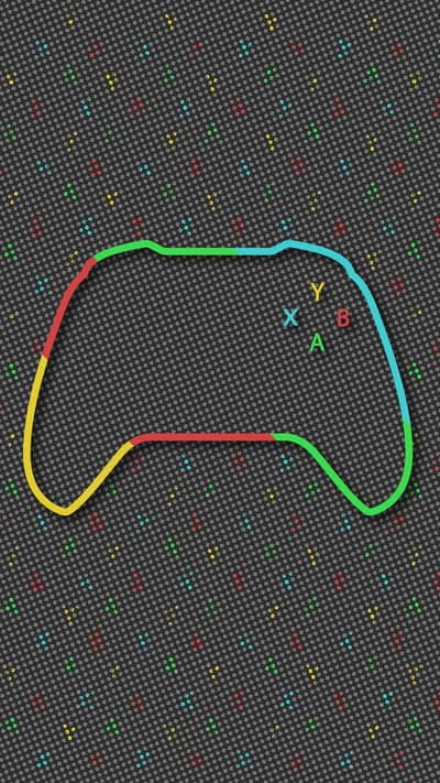 Abstract Game Controller with Colorful Dot Background