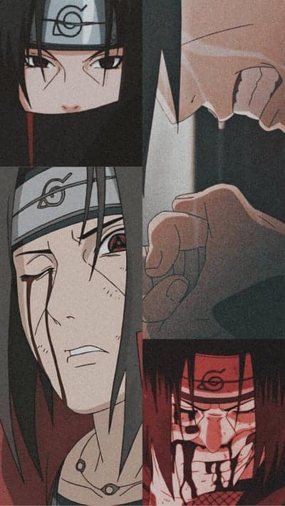 Itachi Uchiha Sad Sharingan Eyes Collage Mobile Wallpaper
