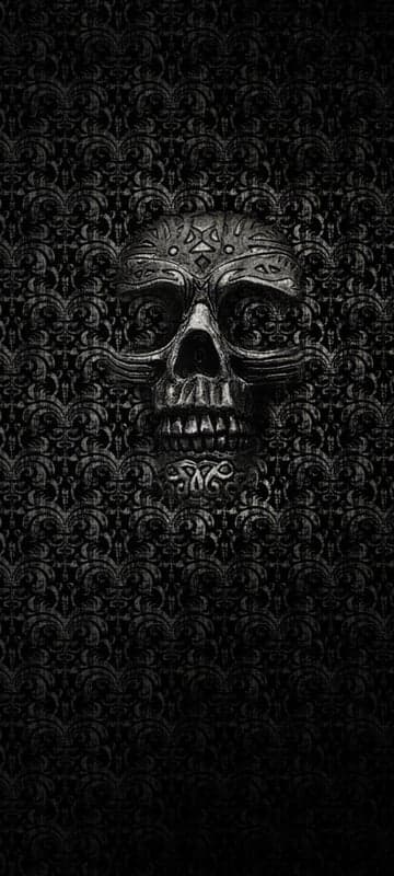 Dark Skull With Ornate Pattern Wallpaper