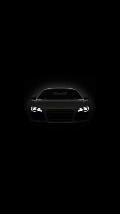 Audi R8 Stealth Night Frontal View Mobile Wallpaper
