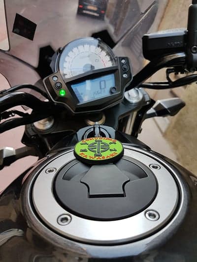 Kawasaki Motorcycle Dashboard and Gas Tank Detail