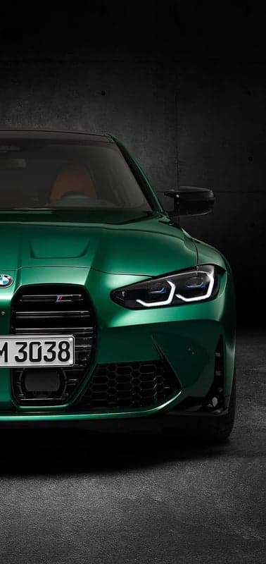 Green BMW M3 Front Grille and Headlights