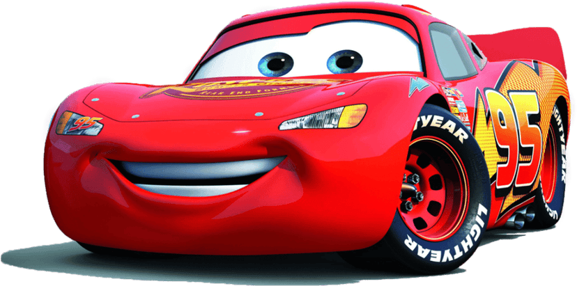 Lightning McQueen and Mater characters featuring glossy red paint and rusty textures in a 3D animated style.