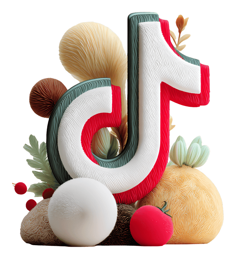 TikTok logo transparent background featuring the iconic music note icon in black white and red cyan colors.