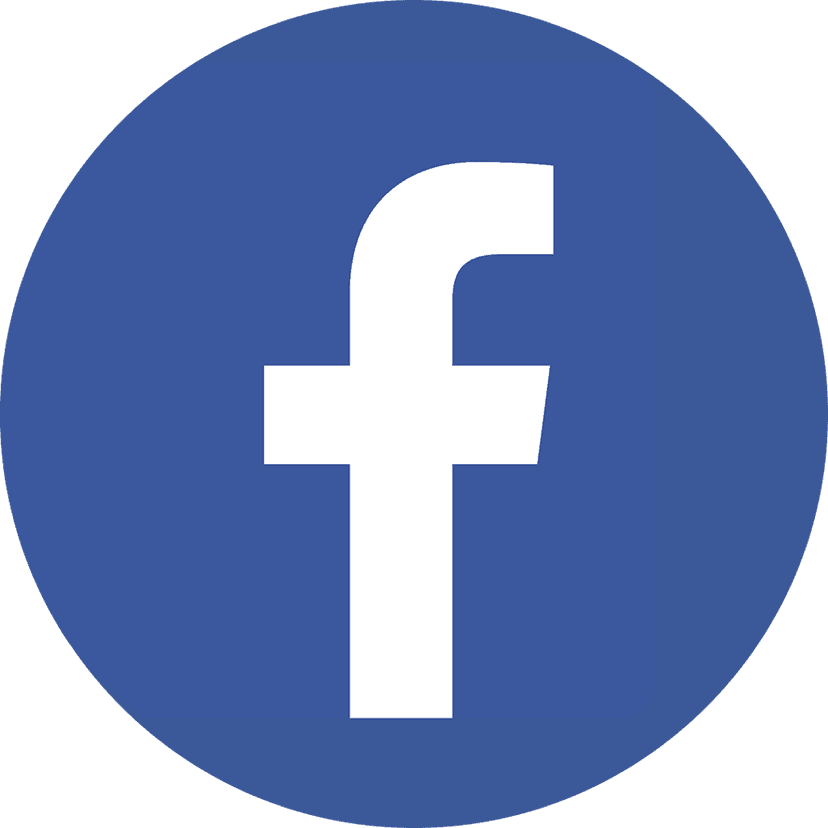 Facebook logo in dark blue circle sits on a transparent background featuring minimalist white letter f icon.
