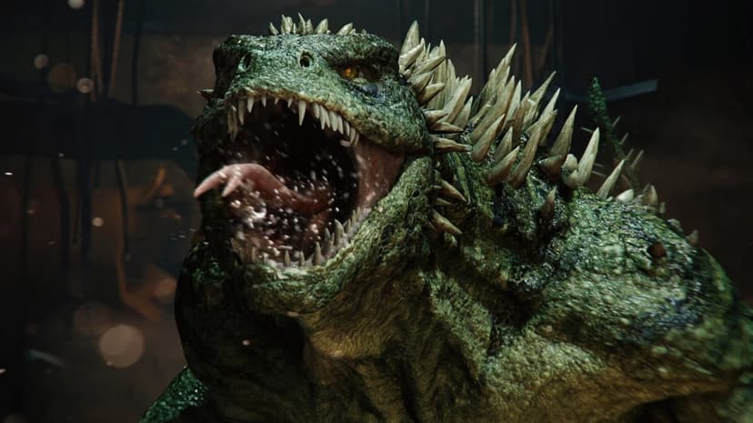Lizard villain from Spider-Man 2 showing green scales and sharp teeth in a cinematic high-resolution 3D render.