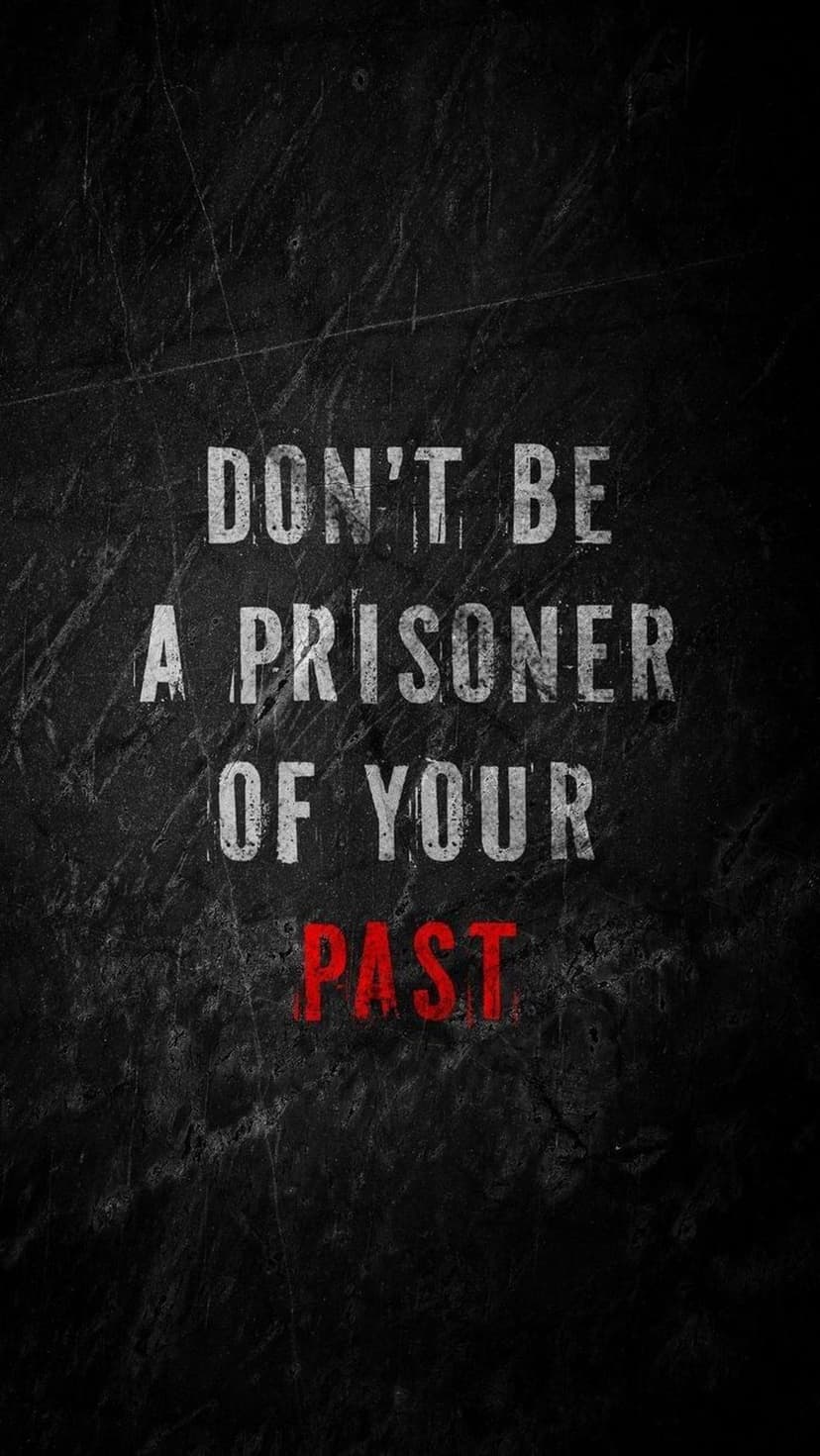 Bold white quote text over a dark gritty texture encourages mental freedom for mobile phone lock screens.