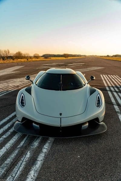 Sleek White Koenigsegg Jesko Hypercar Phone Background