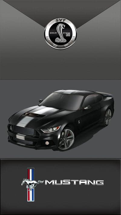 Stealth Black Mustang Shelby GT500 Mobile Wallpaper