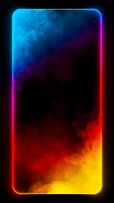 Electric Neon Smoke Border Abstract Phone Wallpaper