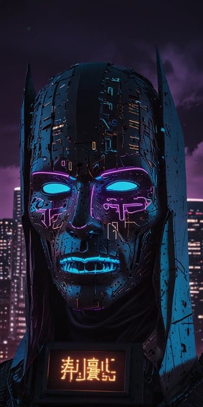 Neon Knight Cyberpunk Batman Mobile Portrait Wallpaper