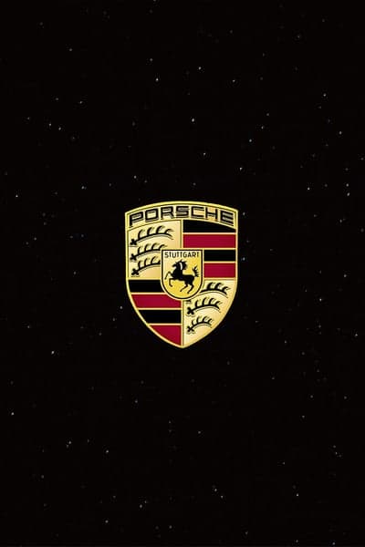 Porsche Crest Emblem over Starry Sky Mobile Wallpaper