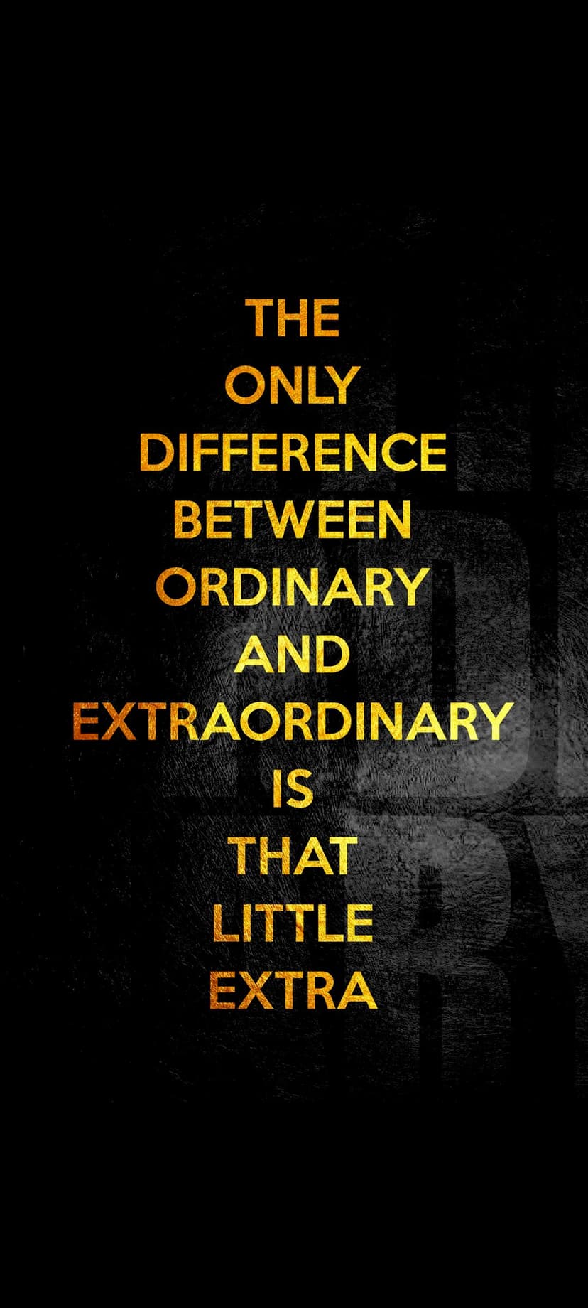 Inspirational quote text about the difference between ordinary and extraordinary displayed in elegant typography.