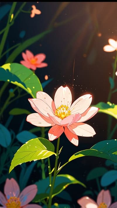 Pink Lotus Flower Bloom Soft Light Phone Wallpaper