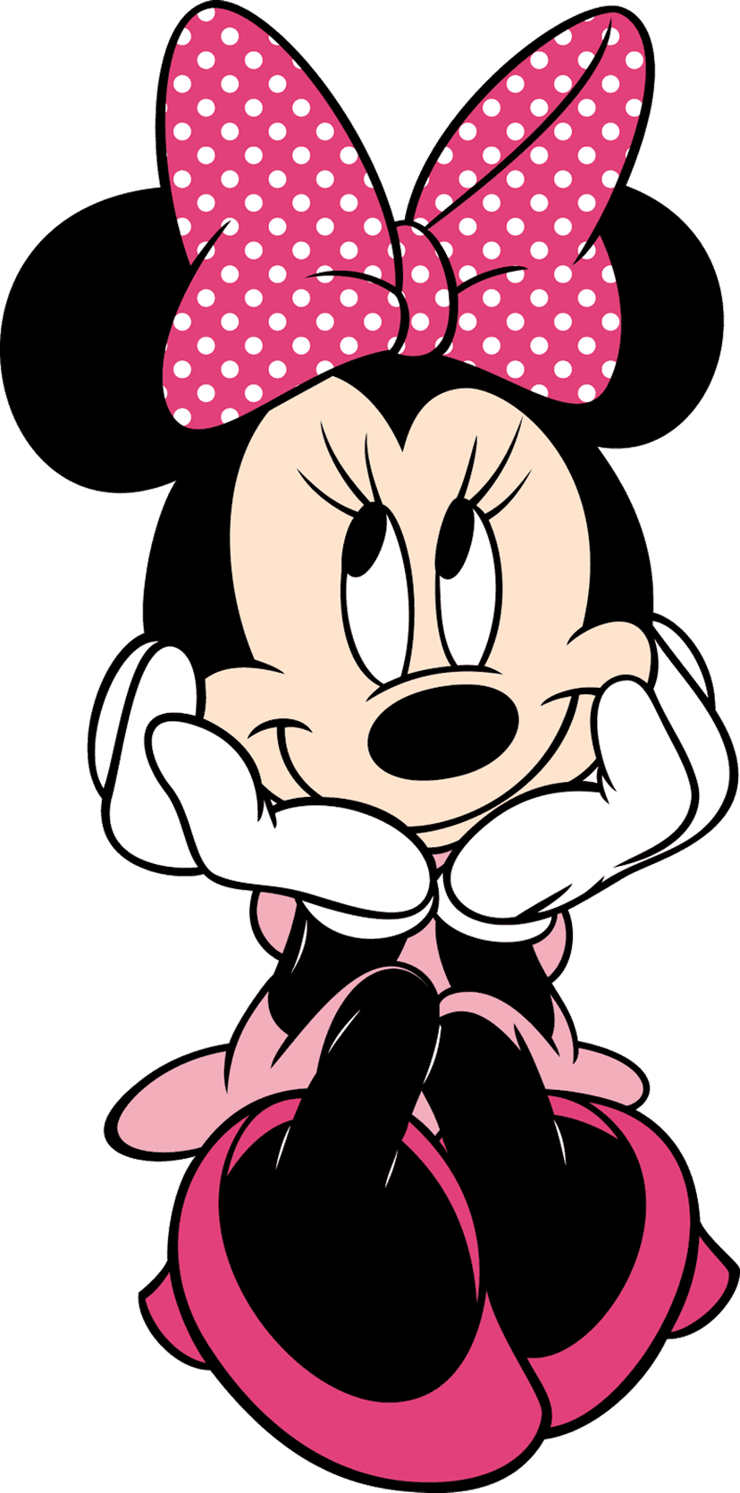 Minnie Mouse Mickey and Daisy characters with floral accents in a 2D vector style on transparent background.