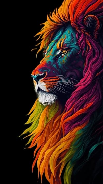 Psychedelic Lion Spirit Portrait Tablet Wallpaper
