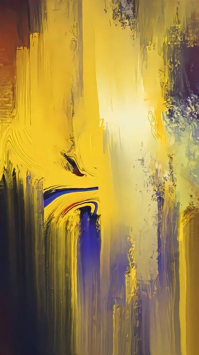 Abstract Yellow and Blue Paint Strokes