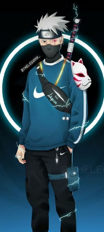 Modern Kakashi Hatake Drip Art with Lightning Effects