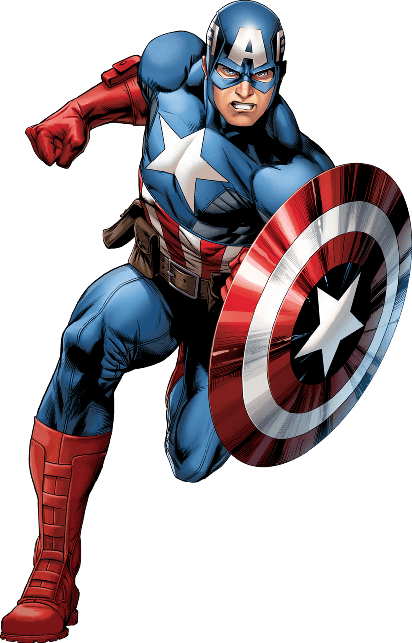 Avengers superheroes PNG shows Captain America, Spider-Man, and Iron Man in a dynamic comic book action group.